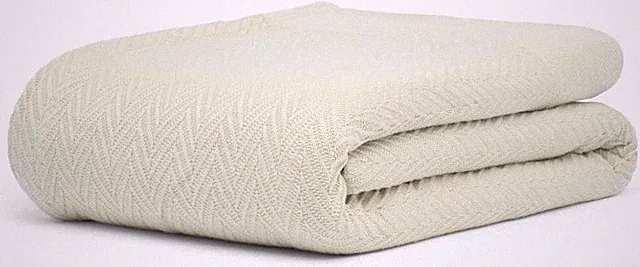 100% Cotton Herringbone Weave Blankets, 108" X 90" King, Throw Blanket for Bed