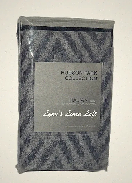 2 HUDSON PARK By BLOOMINGDALES Distressed Chevron STANDARD SHAMS SET ITALY $240