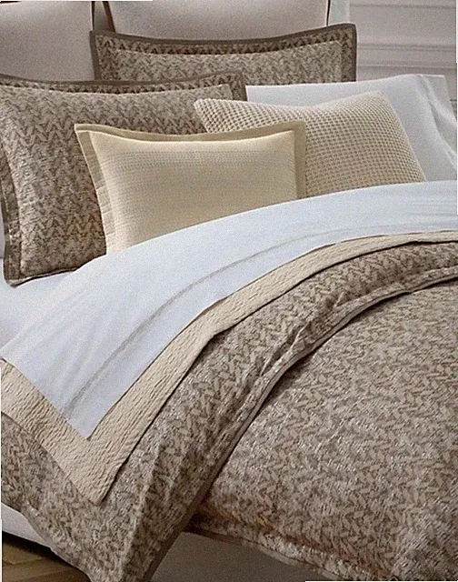 3 RALPH LAUREN Sierra Tan Silver Cotton King Comforter & Shams Set NWT $500