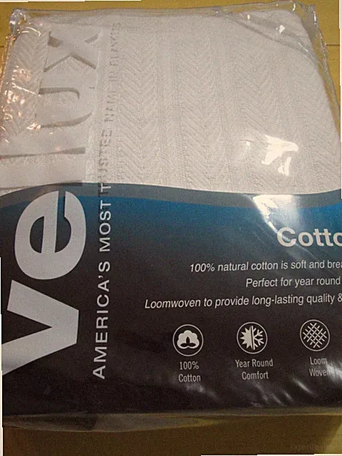 $85 Vellux Chevron 100% Cotton Year Round Blanket - King Size - White