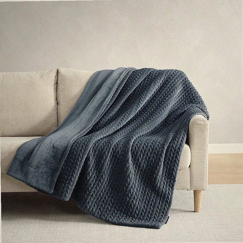 Ann Taylor Chevron 60"X70" Plush Throw Blanket