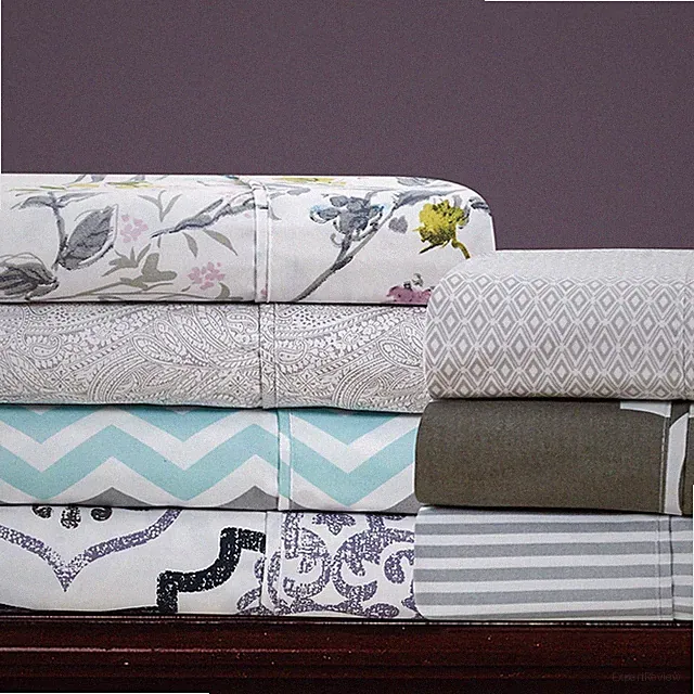 Bibb Home Egyptian Luxury 1800 Count Printed 4 Piece Sheet Set