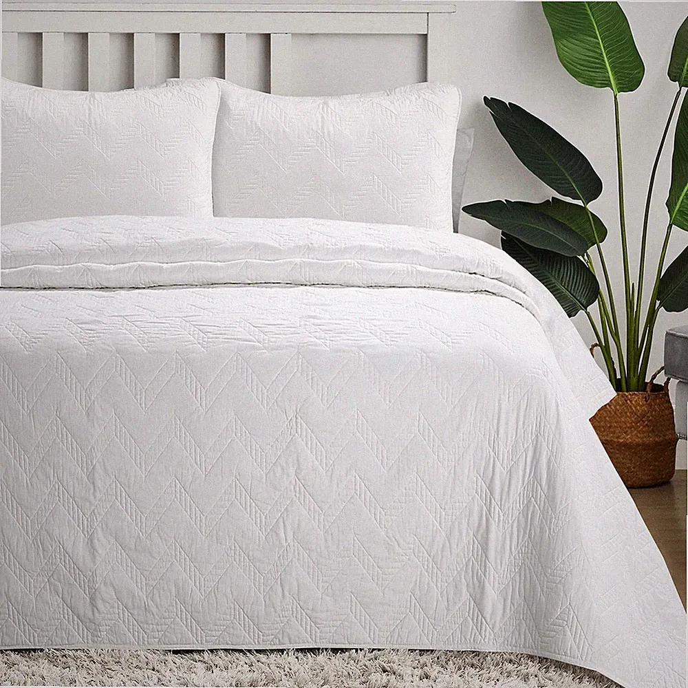 Chevron Reversible Cotton Quilt Set, Bedspreads, Coverlet