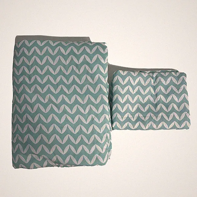 Duvet Cover Set Puffed Chevron Light Blue Twin/Twin XL Ultra Soft Machine Washab