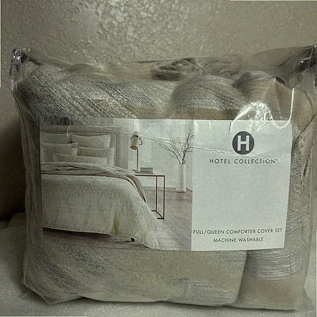 Hotel Collection Textured Chevron 3-Pc Duvet Cover Set Full/Queen