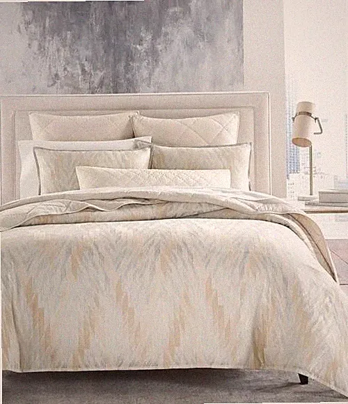 Hotel Collection Textured Chevron Gold King Comforter 3 Pc Set