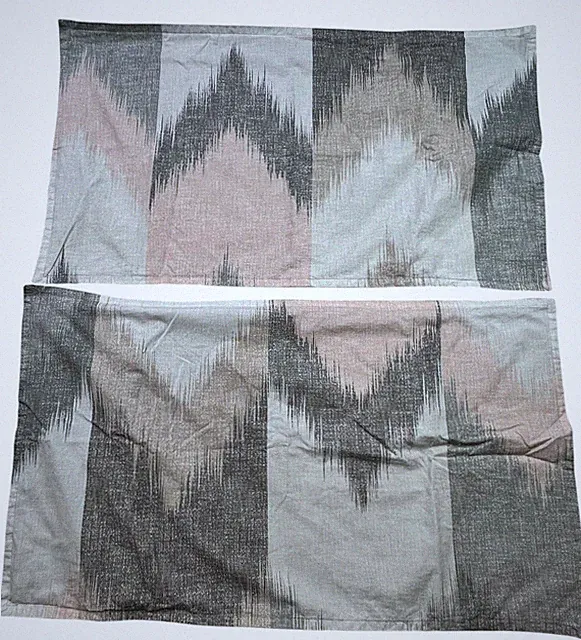 Ink+Ivy 100% Cotton Chevron Alpine Lightweight Standard Pillow Shams Lot of 2