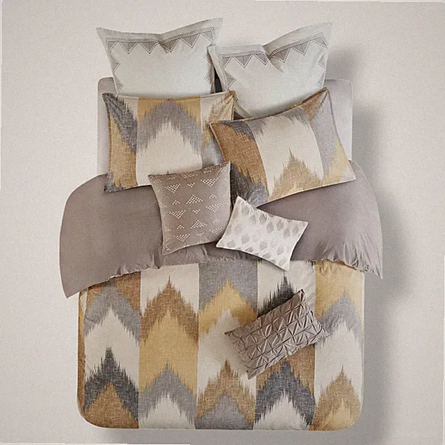Ink & Ivy Alpine Chevron Stripe Yellow Reversible Comforter Set 3pc Full/Queen