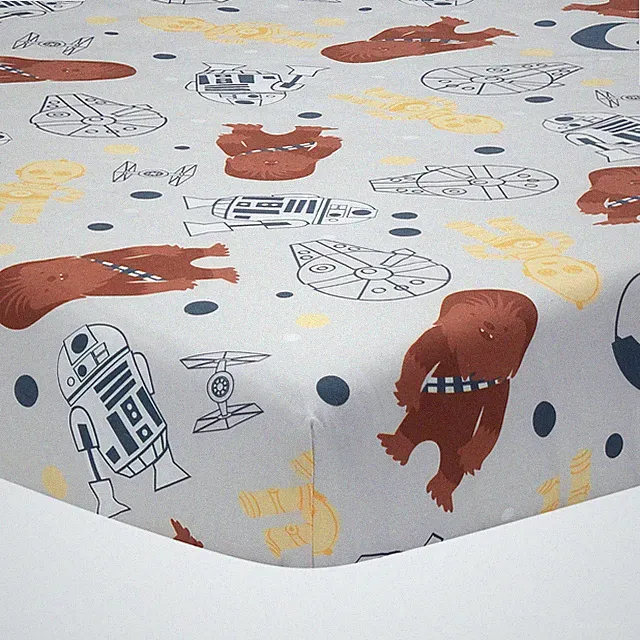 Lambs & Ivy Star Wars Signature Millennium Falcon 100% Cotton Fitted Crib Sheet