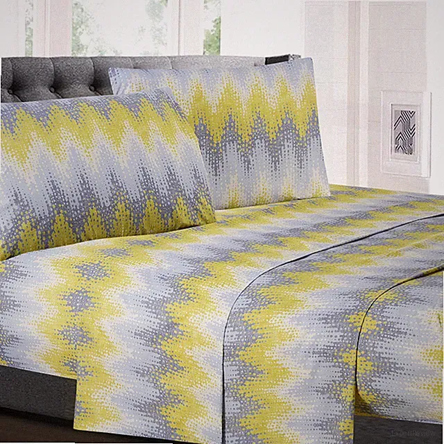 Malibu Chevron Printed 4-Piece Supreme Collection Microfiber Sheet Set