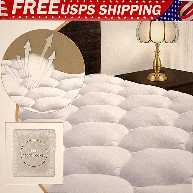 Mattress Pad Cover Soft Mattress Protector Cover with 8-21" Deep Pocket All Size