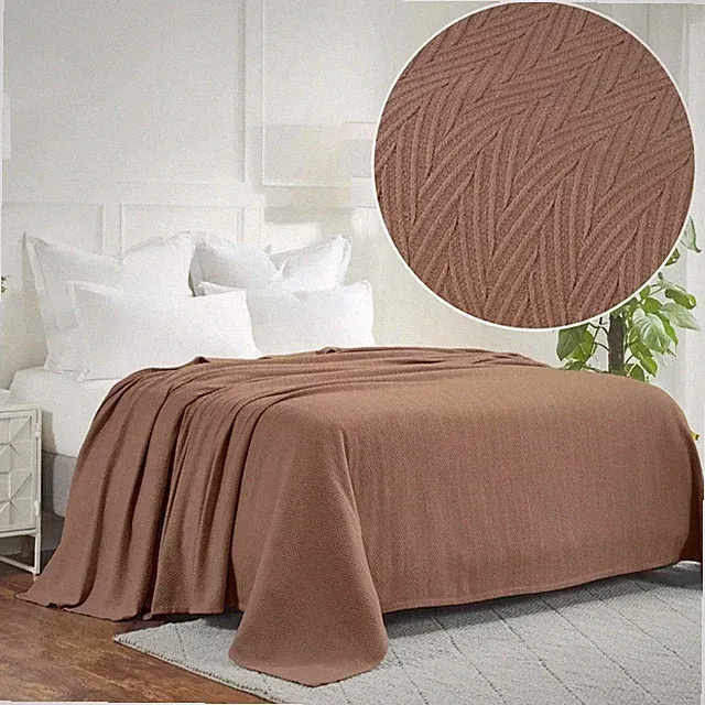 Metro Chevron Zig-Zag All-Season Cotton Modern Blanket Or Sofa Bed Couch Throw