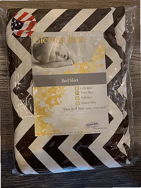 NEW Sweet Potato GLENNA JEAN Twin BED SKIRT Traffic Jam CHEVRON Brown BEDSKIRT