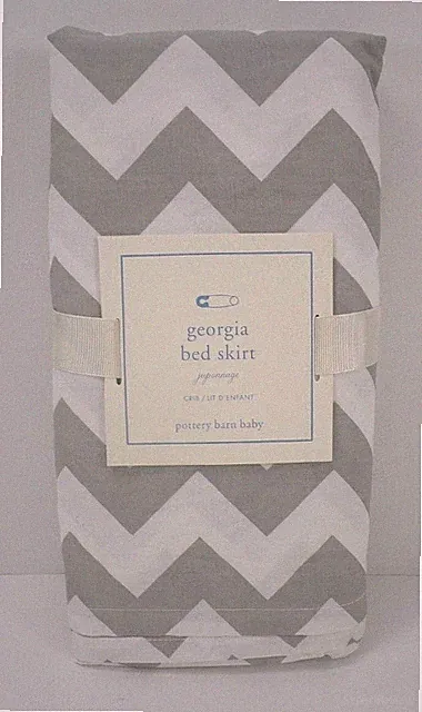 Pottery Barn Baby Georgia Chevron Bed Skirt 16" Drop Gray #7499