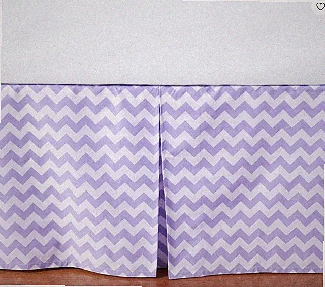 Pottery Barn Kids Chevron Cot Crib Bed Skirt: Only Left with Lavender!!!