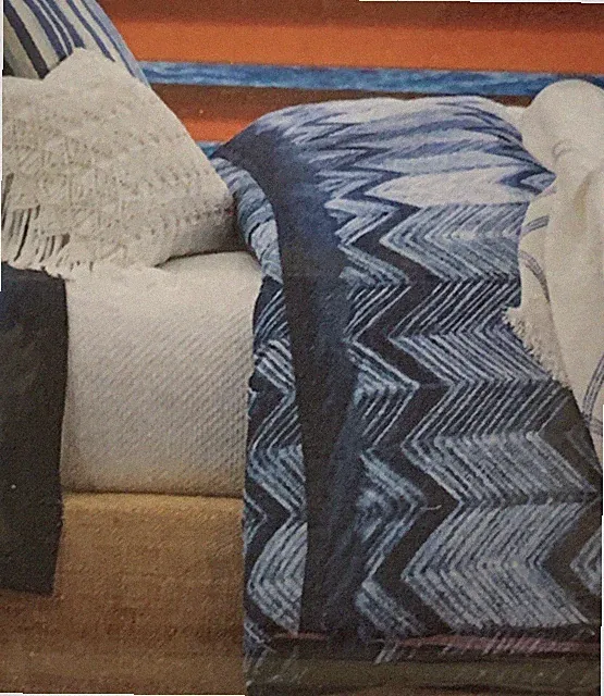Ralph Lauren St Jean Farrin King Duvet Cover Blue Chevron 108” X 96” New