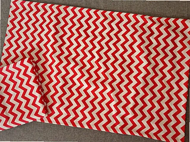 Red White Chevron Pillowcases Pair Standard 100% Cotton Zig Zag Envelope Close