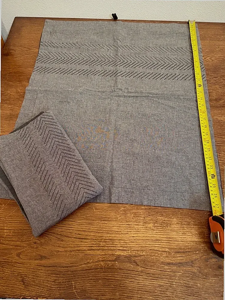 Set of 2 Standard Pillow Shams Gray Chevron Pattern Modern Minimalist Bedding