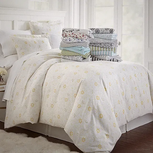 Ultra Soft 3PC Patterned Duvet Cover Set Summer Kaycie Gray Fashion Collection